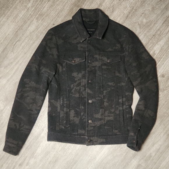 All Saints Jackets & Blazers - RARE Vintage All Saints Dark Camo Wool Jacket